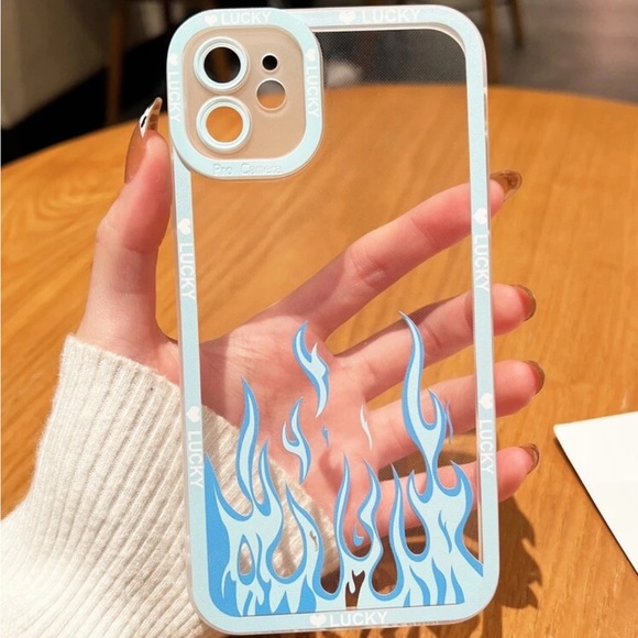 ⚠️Clearance iPhone 12 Pro Max Lucky Brand White and Blue Flame Phone Case - Picture 2 of 4